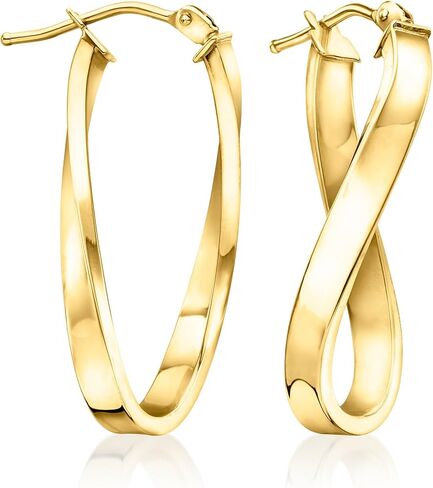 Ross-Simons Italian 10kt Yellow Gold Twisted Hoop Earrings in Kuwait