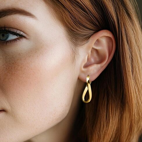Ross-Simons Italian 10kt Yellow Gold Twisted Hoop Earrings in Kuwait
