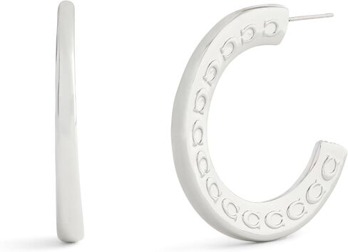 COACH Jewelry Women's Signature C Large Hoop Earrings in Kuwait