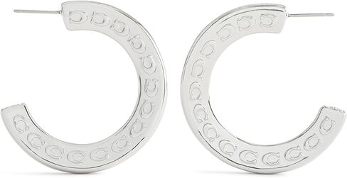 COACH Jewelry Women's Signature C Large Hoop Earrings in Kuwait