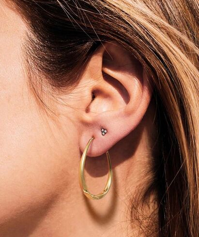 Fanglcy Gold Hoop Earrings Gold Earrings for Women 14K Gold Hoop Earrings for Women Earring Hoops Stunning Oval Shape Hoops Earring for Womens in Saudi Arabia