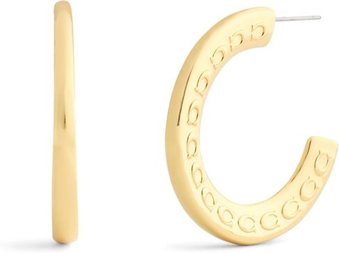 COACH Jewelry Women's Signature C Large Hoop Earrings in Kuwait