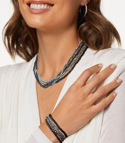 Noessla Crystal Beaded Costume Jewelry Set(Black-2) in Saudi Arabia