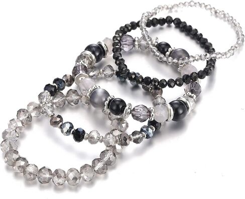 Noessla Crystal Beaded Costume Jewelry Set(Black-2) in Saudi Arabia