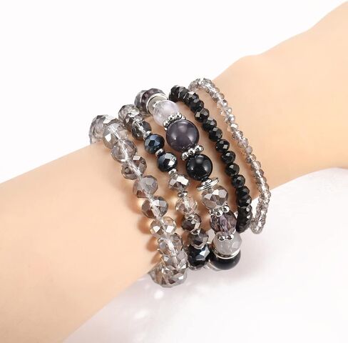 Noessla Crystal Beaded Costume Jewelry Set(Black-2) in Saudi Arabia