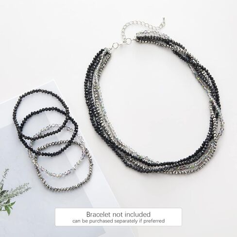 Noessla Crystal Beaded Costume Jewelry Set(Black-2) in Saudi Arabia