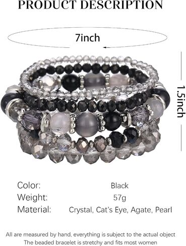 Noessla Crystal Beaded Costume Jewelry Set(Black-2) in Saudi Arabia