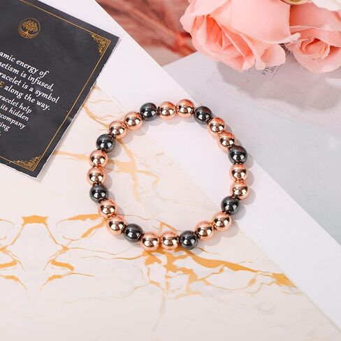 Women's Copper Bracelet, 99.99% Pure Copper Health Jewelry Beaded Bracelet for Men Women Healing in Kuwait