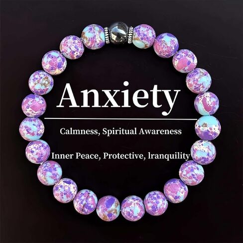 Beaded Stretch Bracelets for Women Purple Bracelet for Spiritual Awareness Calmness Jewelry Gift for Alleviating Stress in Kuwait