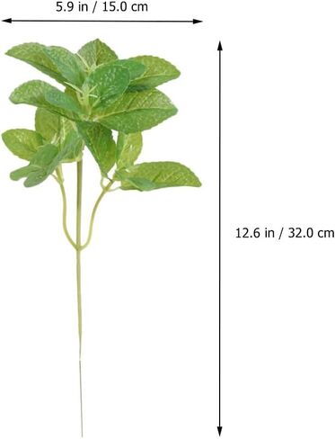 VICASKY Basil Plant Faux Herbs Simulated Plants Leaf Watering Bonsai Fake Mint Leaves Green Artificial Dill Imitation Decor Large Decoration 4pcs Home Party Greenery Filler Emulational DIY in Kuwait