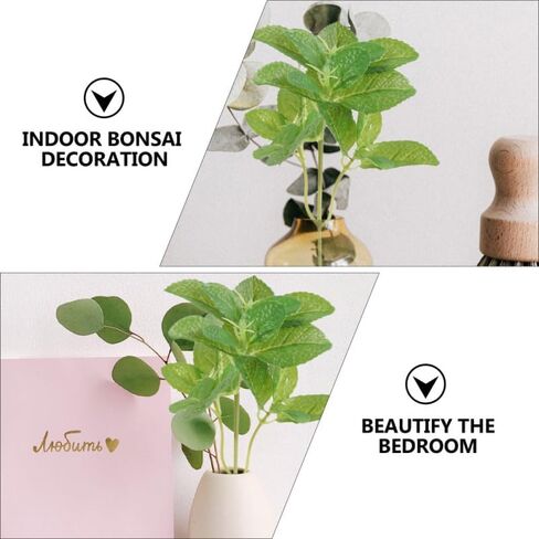VICASKY Basil Plant Faux Herbs Simulated Plants Leaf Watering Bonsai Fake Mint Leaves Green Artificial Dill Imitation Decor Large Decoration 4pcs Home Party Greenery Filler Emulational DIY in Kuwait