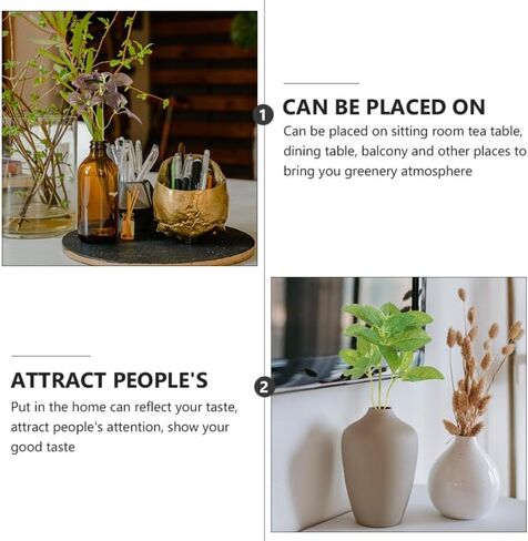VICASKY Basil Plant Faux Herbs Simulated Plants Leaf Watering Bonsai Fake Mint Leaves Green Artificial Dill Imitation Decor Large Decoration 4pcs Home Party Greenery Filler Emulational DIY in Kuwait