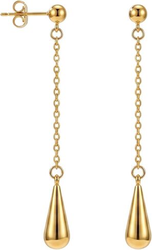 Gold Plated Dangle Earrings Dainty Silver Drop Earring Trendy Long Dangling Wedding Bridesmaid Hoop Diamond Crystal Cute Earring Prom Jewelry Graduation Gifts for Women in Saudi Arabia