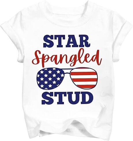 4th of July Shirts Toddler Boys 250th Independence Day Patriotic T-Shirt Kids American Flag Tee Top 2026 (3T-10T) in Saudi Arabia