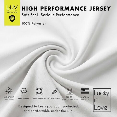 قميص Lucky In Love بأكمام طويلة ومنخفض للنساء من Lucky In Love - قميص رياضي خفيف الوزن بعامل حماية من الأشعة فوق البنفسجية 50+ LUV مع ألواح شبكية وفتحات إبهام (مموج، صغير) in Kuwait