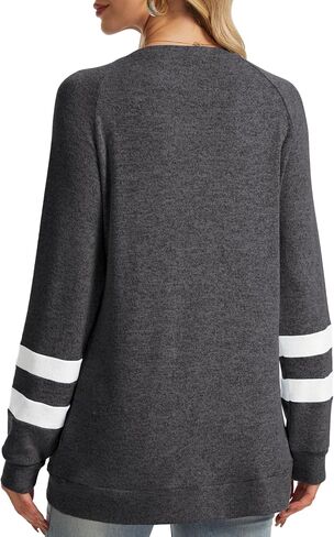 Desol Sweatshirts for Women Crewneck Fall Outfits Color Block Sweaters Long Sleeve Shirts Tunic Tops Fashion Clothing in Saudi Arabia
