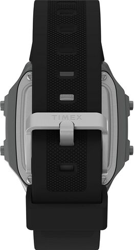 ساعة Timex للرجال World Time Digital 40mm - حافظة رقمية باللون الأسود مكونة من قطعتين باللون الفضي in Kuwait