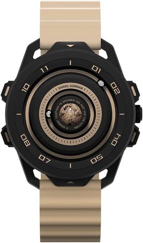 Men's Magnetic Watch Unique No Hand Analog Watch with Rotating Planet Sci-Fi Space Station Design Japanese Quartz 42mm Ball Bearing Wristwatch with Silicone Strap Galaxy Series in Saudi Arabia