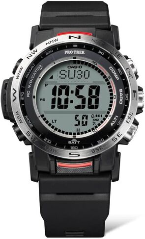 ساعة كاسيو PRW-35-1A 44.60 x 13 ملم Pro Trek Climber Line الرقمية ذات أساس حيوي وحزام راتنج قوي للطاقة الشمسية 100 متر للرجال in Kuwait