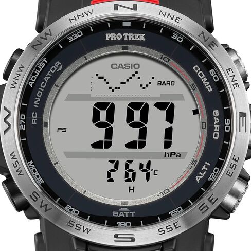 ساعة كاسيو PRW-35-1A 44.60 x 13 ملم Pro Trek Climber Line الرقمية ذات أساس حيوي وحزام راتنج قوي للطاقة الشمسية 100 متر للرجال in Kuwait