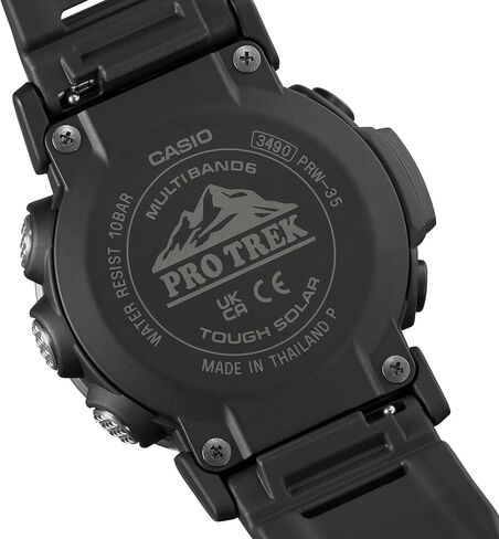 ساعة كاسيو PRW-35-1A 44.60 x 13 ملم Pro Trek Climber Line الرقمية ذات أساس حيوي وحزام راتنج قوي للطاقة الشمسية 100 متر للرجال in Kuwait