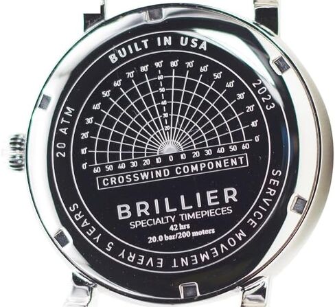 Brillier Men's 42 mm Automatic Dress Watch, Airborne X1, 660 ft WR, Easy to Read White DIAL(Green Glow in Dark), Blue Leather Strap ARBN42GR3 in Saudi Arabia