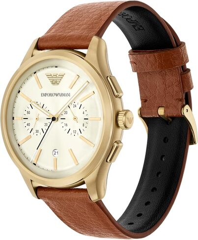 Emporio Armani Men's Chronograph Brown Leather Watch (Model: AR11714) in Kuwait