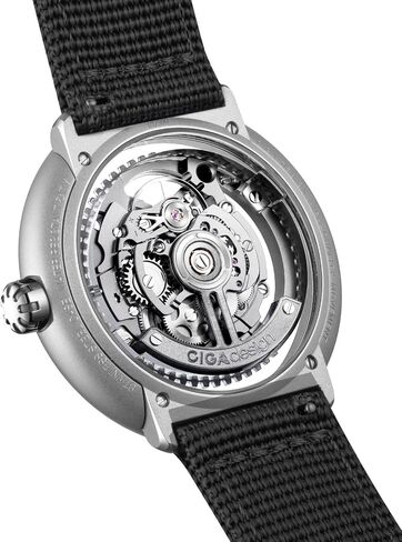 CIGA Design Skeleton Automatic Watch · Vector, 44MM Round Steel Case, Racing-Themed Design, Back-to-Front Skeleton, Super Luminova, Fluororubber Strap, Sapphire Glass Gifts for Men and Women in Saudi Arabia
