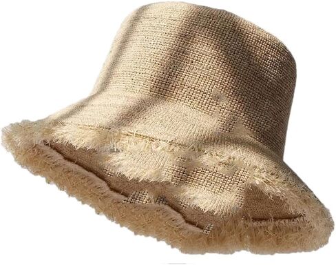 Men's and Women's Hand-Woven Straw Hats, Casual Foldable Wide-Brimmed Bucket Hats Suitable for Beach in Kuwait
