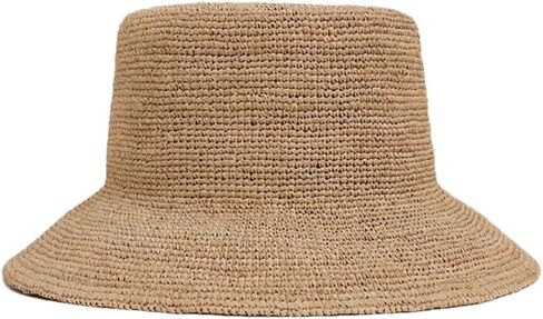 Men's and Women's Hand-Woven Straw Hats, Casual Foldable Wide-Brimmed Bucket Hats Suitable for Beach in Kuwait