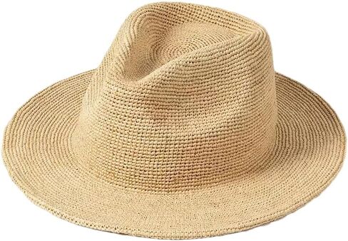 Men's and Women's Hand-Woven Straw Hats, Casual Foldable Wide-Brimmed Bucket Hats Suitable for Beach in Kuwait