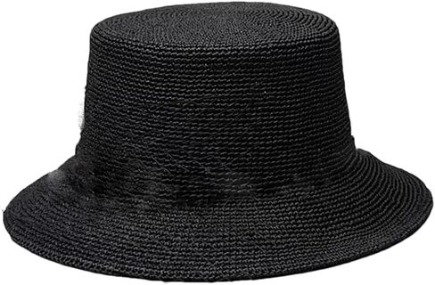 Men's and Women's Hand-Woven Straw Hats, Casual Foldable Wide-Brimmed Bucket Hats Suitable for Beach in Kuwait
