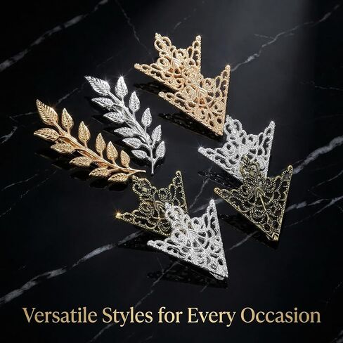 5 Pairs Shirt Collar Pins Vintage Collar Brooch Set for Women Men, Gold ＆ Silver Triangle Leaf Hollow Pattern Triangle Pin Cardigan Sweater Accessories Gift in Saudi Arabia