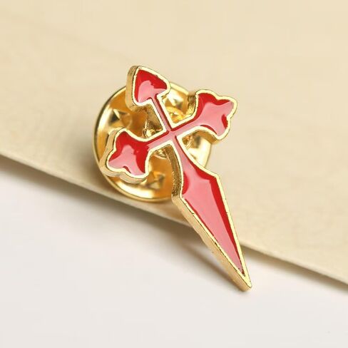 Camino de Santiago Enamel Lapel Pin Set, Scallop Shell, Cross of Saint James, 3 Piece in Kuwait