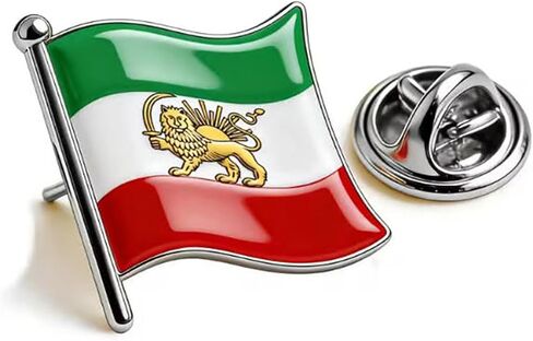 TEAMER دبوس طية صدر السترة على شكل علم إيراني تاريخي قديم من الفولاذ المقاوم للصدأ بروش علم إيران بروش الأسد الفارسي والشمس للنساء والرجال in Kuwait