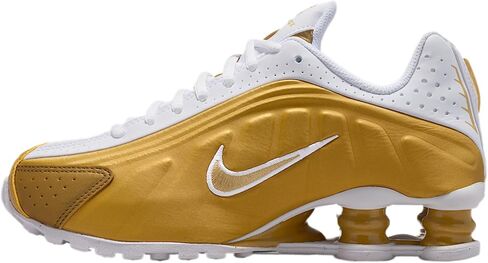 Nike Shox R4 Big Kids' Shoes (Metallic Gold/White/Metallic Gold) Size 7 in Kuwait