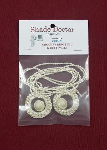 2-Pack SHADE DOCTOR Roller Window Shade DELUXE CREAM RING PULLS & Screw Buttons in Saudi Arabia