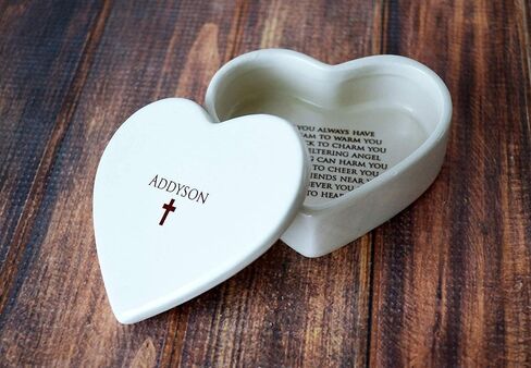 Susabella Personalized Baptism Gift, First Communion Gift, Confirmation Gift, Godchild Gift, Goddaughter Gift -With Irish Blessing -Heart Keepsake Box in Saudi Arabia