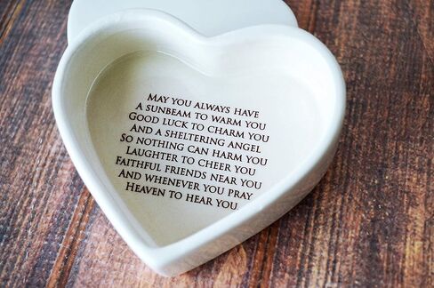 Susabella Personalized Baptism Gift, First Communion Gift, Confirmation Gift, Godchild Gift, Goddaughter Gift -With Irish Blessing -Heart Keepsake Box in Saudi Arabia