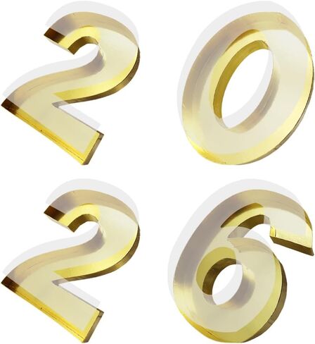 2026 Decorative Cardboard Number Box Set, 12 and 15 Inch Fillable Design, Charcuterie Board Tray for Graduation and New Year's Eve Celebrations, 4 Pieces (White, 12inch) in Saudi Arabia