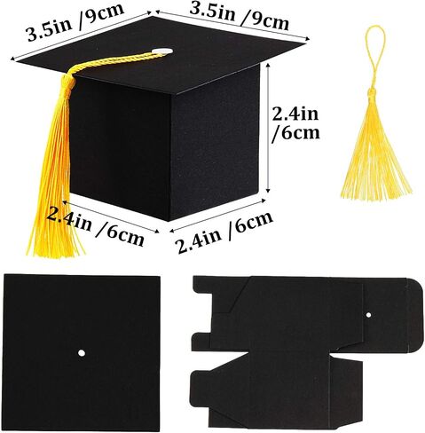 Outus 60 Pieces Graduation Candy Boxes Graduation Party Favors Class of 2026 Cap Gift Boxes Graduate Centerpieces with Tassel for Grad Ceremony Party Favors in Saudi Arabia