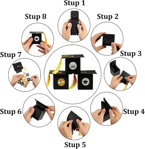 Outus 60 Pieces Graduation Candy Boxes Graduation Party Favors Class of 2026 Cap Gift Boxes Graduate Centerpieces with Tassel for Grad Ceremony Party Favors in Saudi Arabia