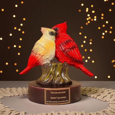 Cardinal Figurine of Resin, Red Bird Collectible Figurines Home Decor,Cardinal Gifts for Women,Memorial Sympathy Gifts for Loss of Loved One in Saudi Arabia