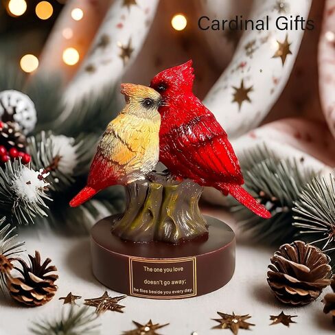 Cardinal Figurine of Resin, Red Bird Collectible Figurines Home Decor,Cardinal Gifts for Women,Memorial Sympathy Gifts for Loss of Loved One in Saudi Arabia