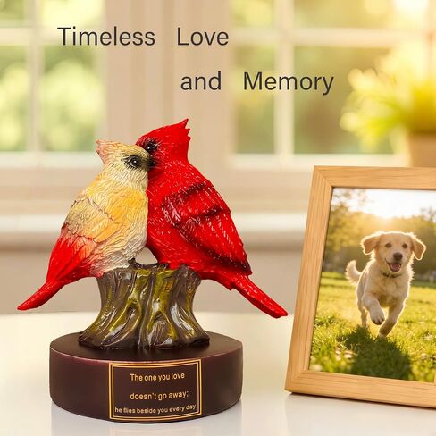 Cardinal Figurine of Resin, Red Bird Collectible Figurines Home Decor,Cardinal Gifts for Women,Memorial Sympathy Gifts for Loss of Loved One in Saudi Arabia