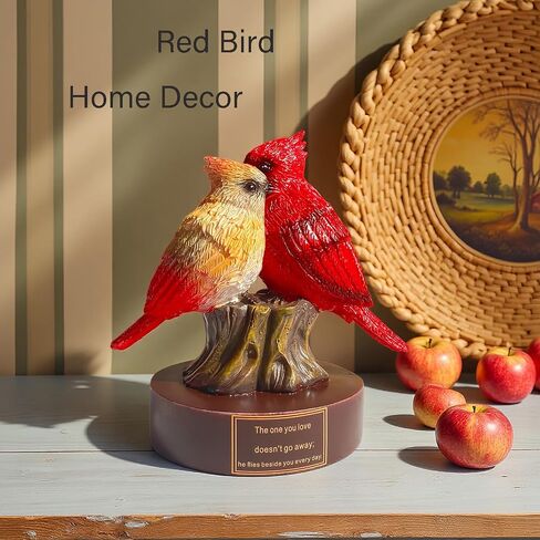 Cardinal Figurine of Resin, Red Bird Collectible Figurines Home Decor,Cardinal Gifts for Women,Memorial Sympathy Gifts for Loss of Loved One in Saudi Arabia