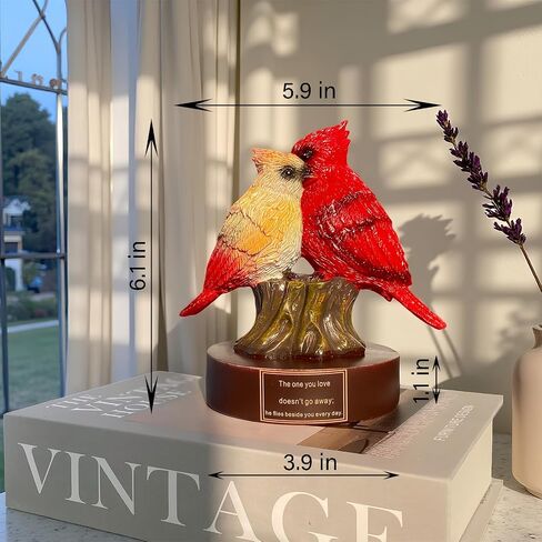 Cardinal Figurine of Resin, Red Bird Collectible Figurines Home Decor,Cardinal Gifts for Women,Memorial Sympathy Gifts for Loss of Loved One in Saudi Arabia