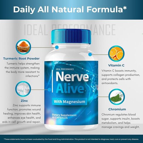 كبسولات Nerve Alive لآلام الأعصاب، Nerve Alive لحبوب المكملات الغذائية للاعتلال العصبي، تركيبة متقدمة لدعم صحة الأعصاب - أقصى قدر من القوة، مراجعات الدعم الطبيعي NerveAlive (عبوتان) in Kuwait