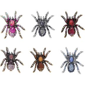 6pcs Ucubwfu Colorful Spider Brooch Set, Rhinestone Spider Pins, Women Insect Brooch Spider Jewelry in Saudi Arabia