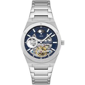 Thomas Earnshaw Men's 42.5mm Drake Dual Time Automatic Watch with Solid Stainless Steel Bracelet ES-8291 in Saudi Arabia
